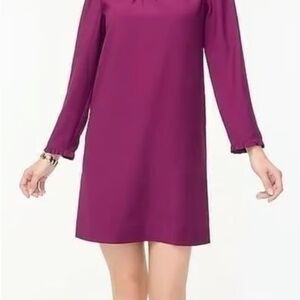J. Crew Long Sleeve Magenta Dress